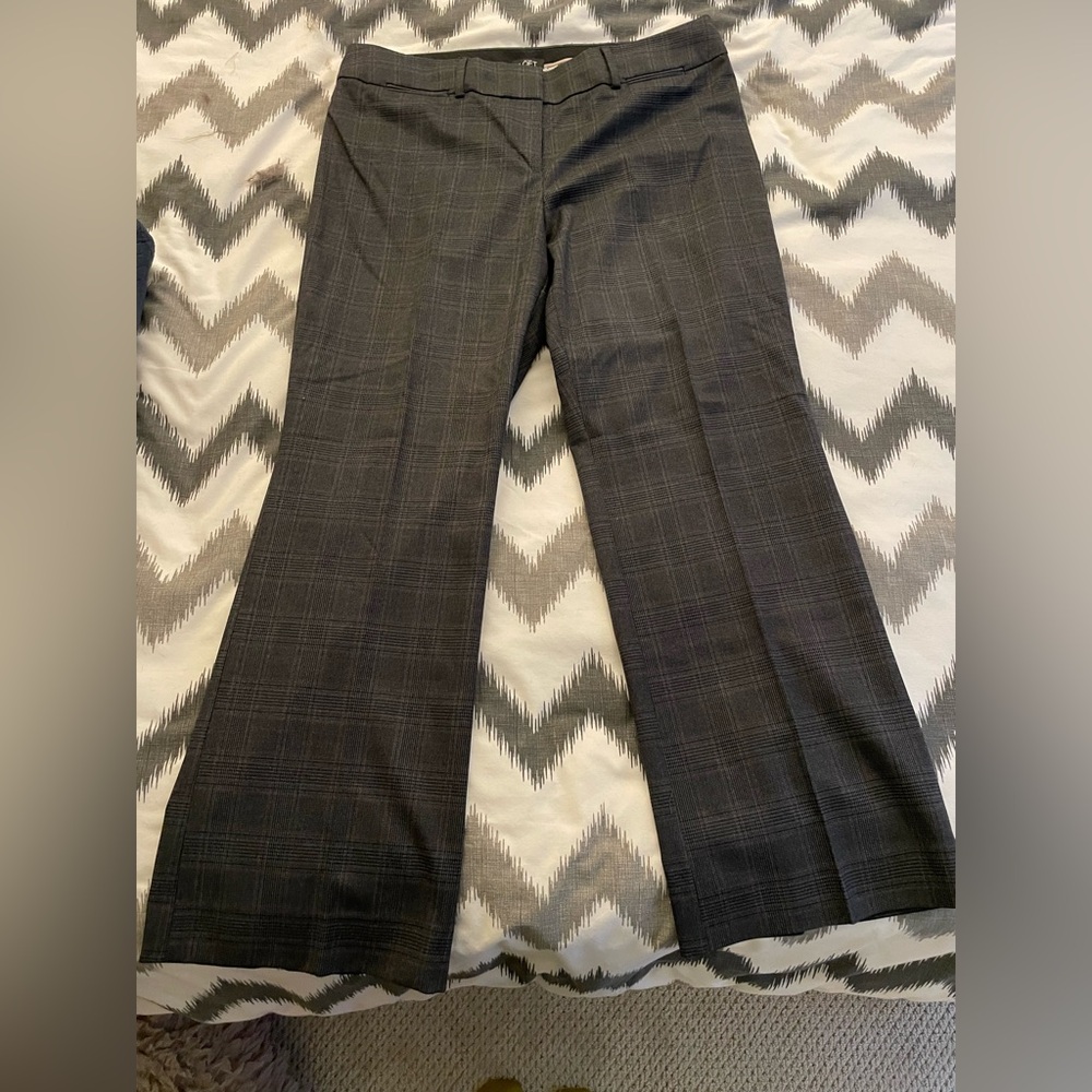 Loft Julie Trouser in grey plaid, size 14